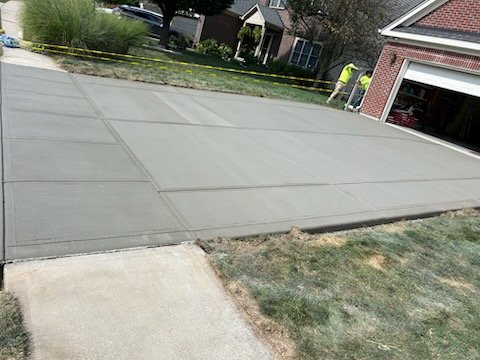 Concrete driveway replacement in downtown Indianapolis