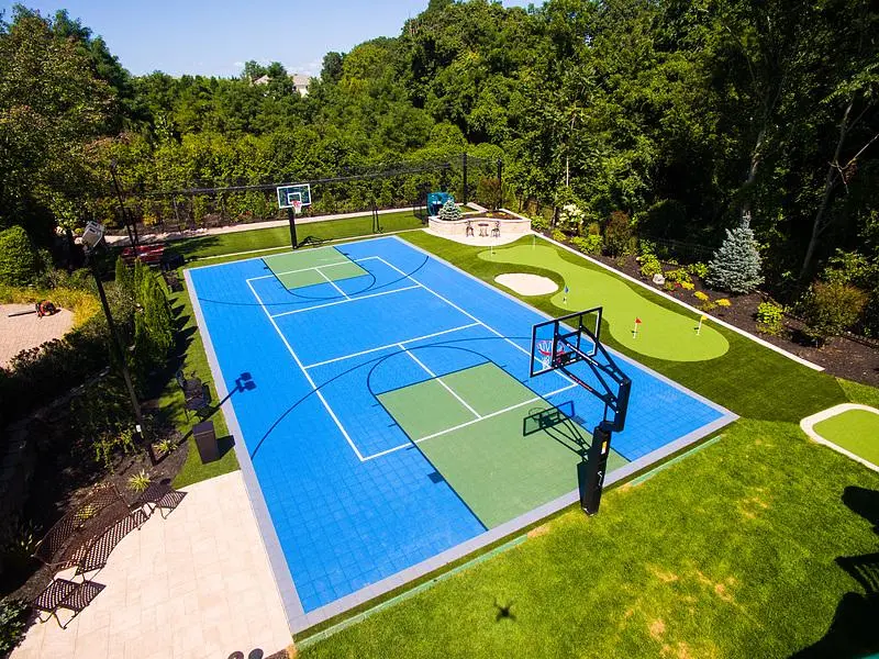 Commercial outdoor basketball court