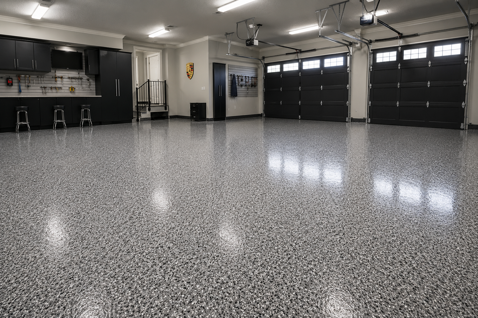 Concrete garage floor coating project in Indianapolis Indiana