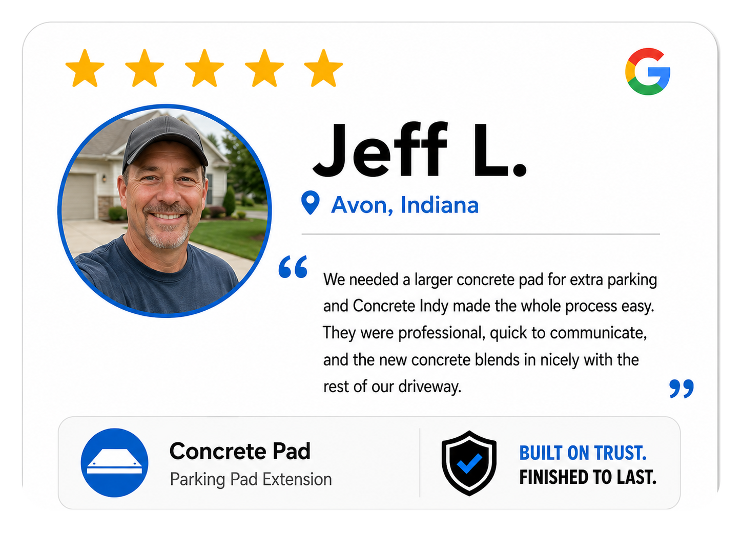 Five-star review for Concrete Indy