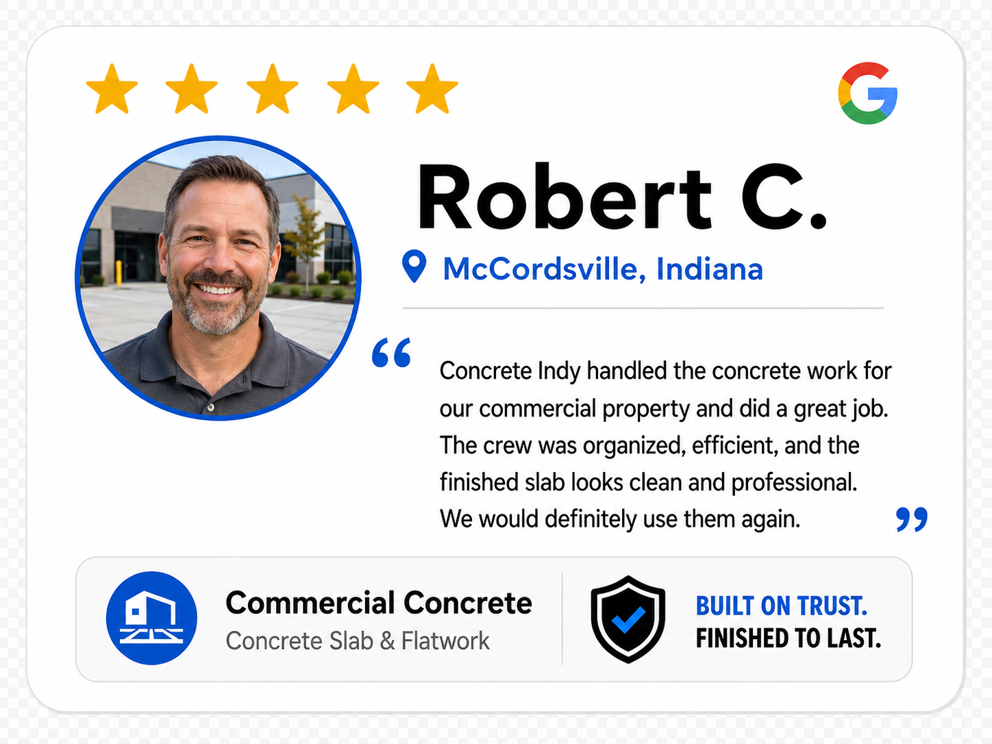 Concrete contractor customer review