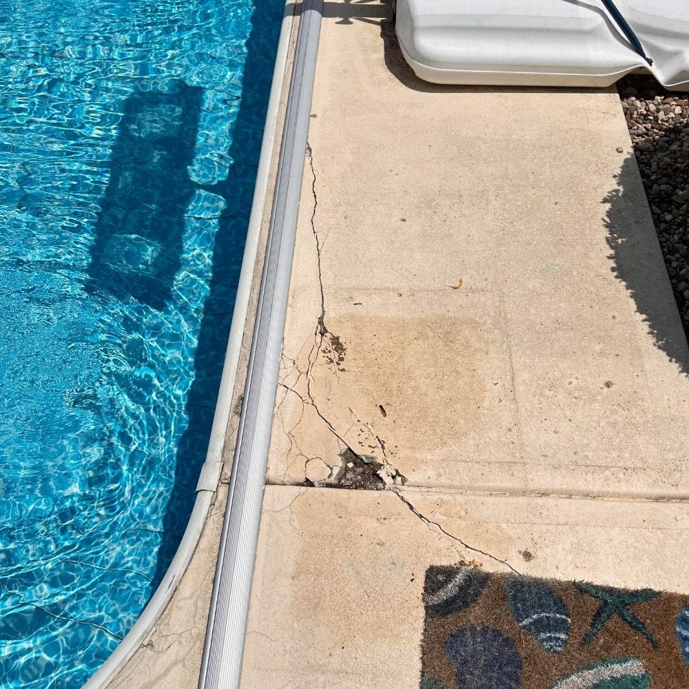 Completed decorative pool deck resurfacing in Indianapolis