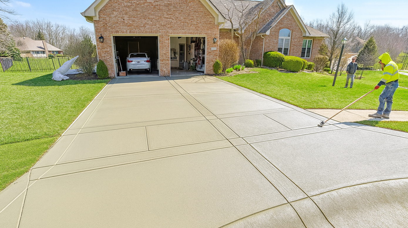 Concrete driveway replacement in downtown Indianapolis