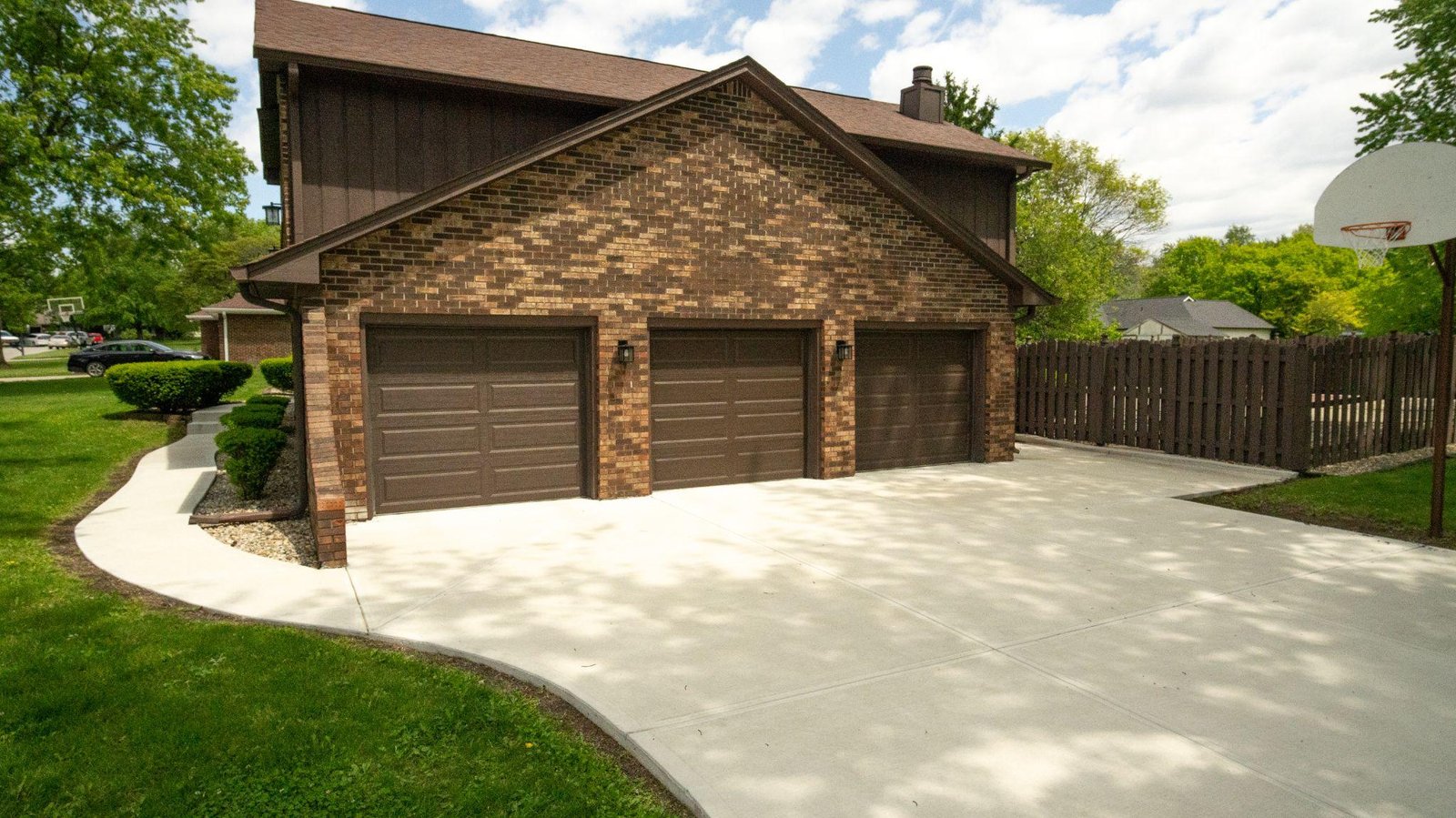 Finished concrete driveway installed at a home in Brownsburg Indiana
