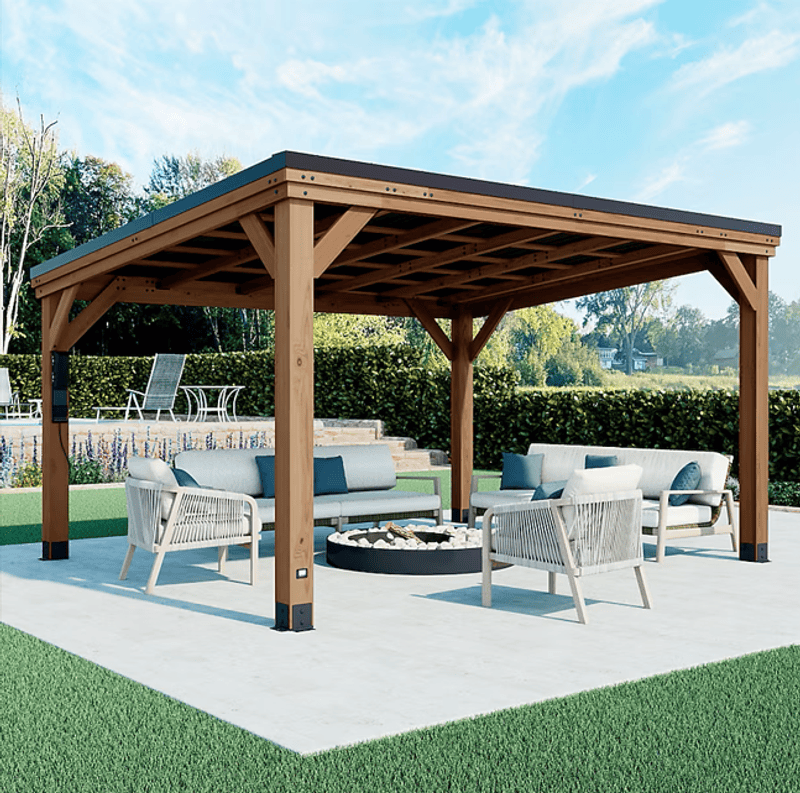 Concrete patio prepared for a pergola